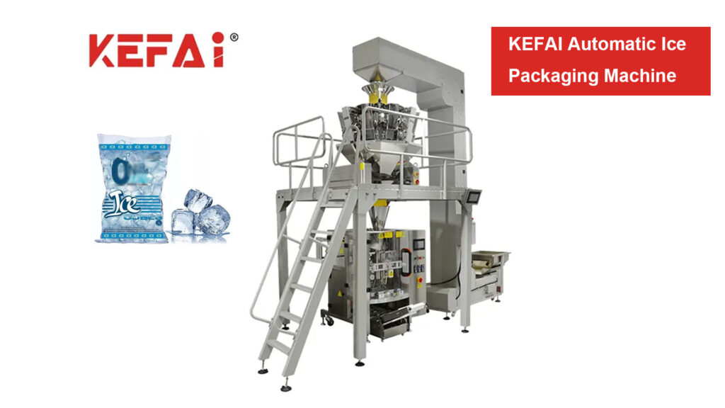 KEFAI ఆటోమేటిక్ మల్టీ-హెడ్ వెయిగర్ VFFS ప్యాకింగ్ మెషిన్ ICE క్యూబ్